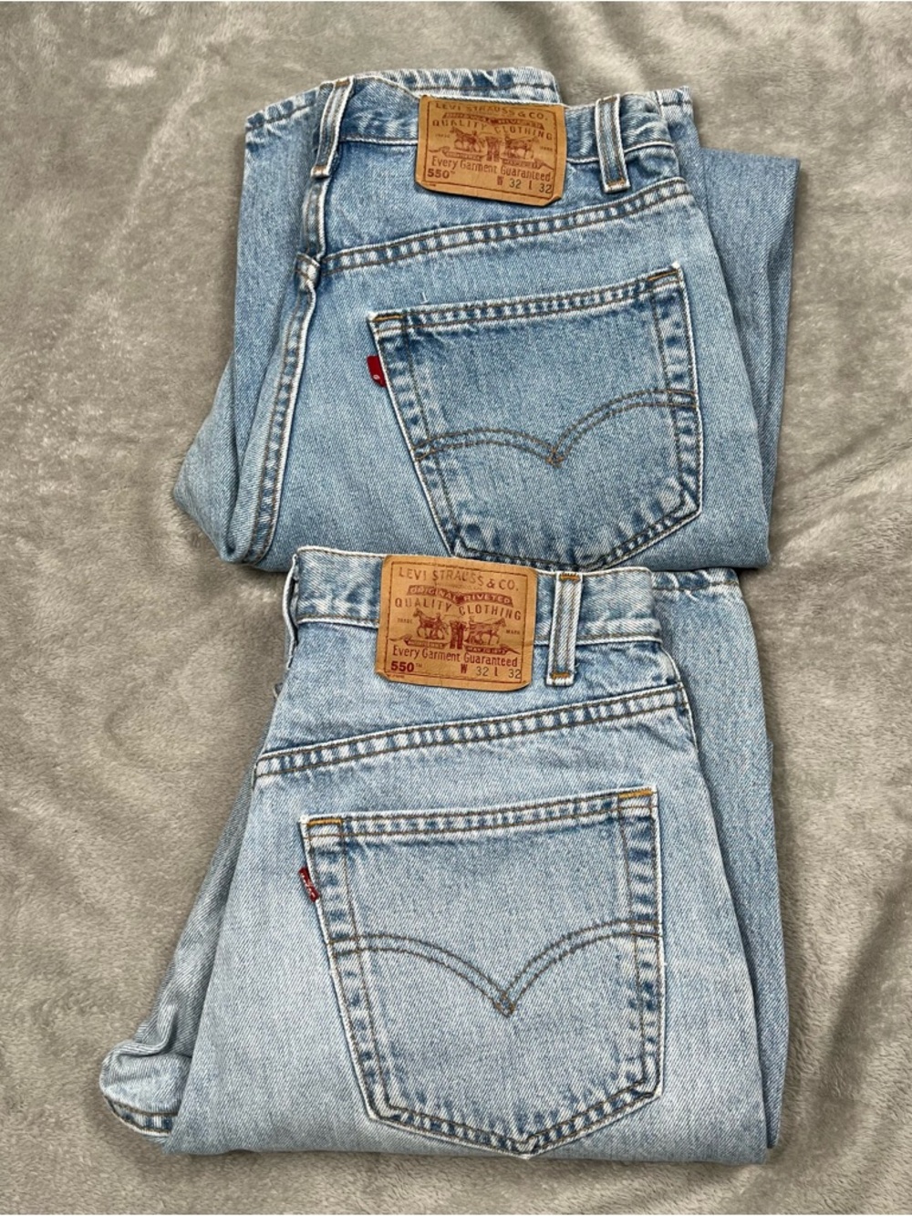 Lot of 2 VTG Levi's 550 Jeans Mens 30x31 Blue Relaxed Denim Skater USA Made Y2K